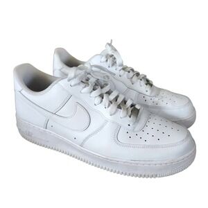 Nike Air Force 1 07 Triple White Mens  Low Top Sneakers Streetwear Size 13